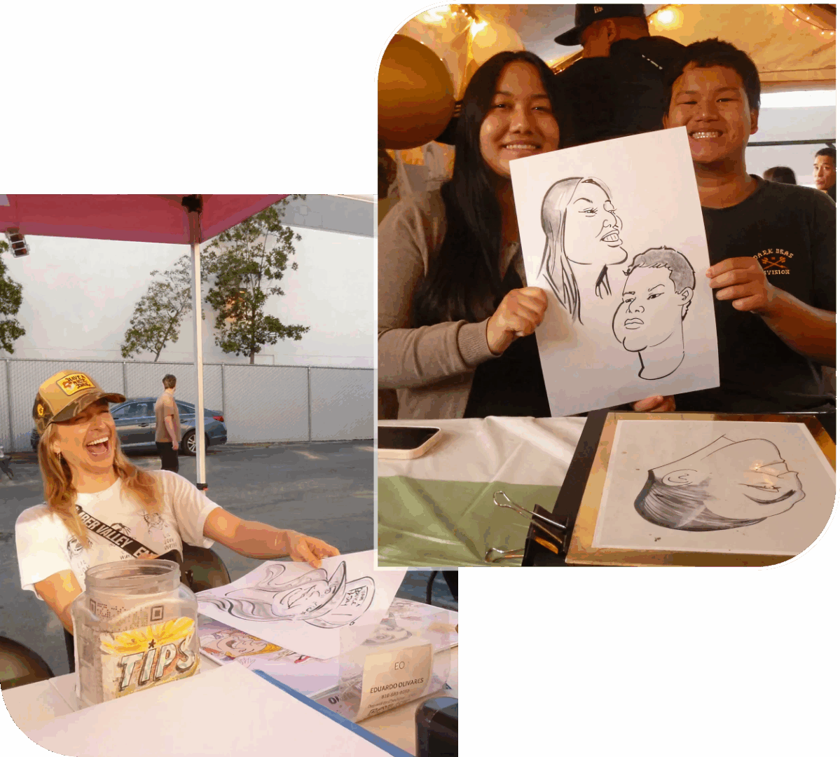 Caricature artist at outdoor event