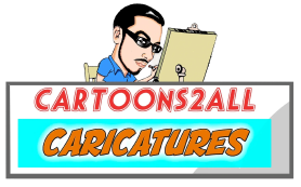 Caricature artist at work illustration